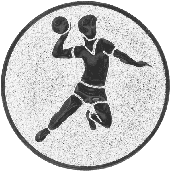 Emblemat Piłka Ręczna srebrny | aluminium 25mm