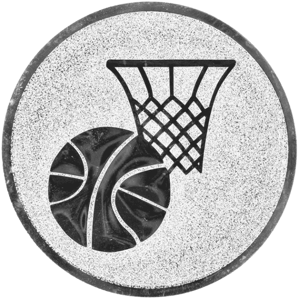 Emblemat Koszykówka srebrny | aluminium 25mm