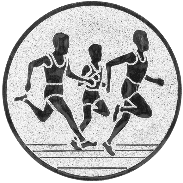 Emblemat Bieganie srebrny | aluminium 25mm