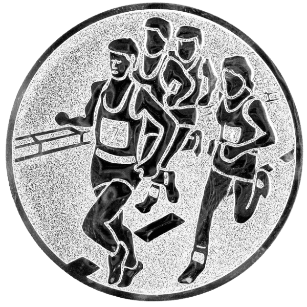 Emblemat Bieganie srebrny | aluminium 25mm