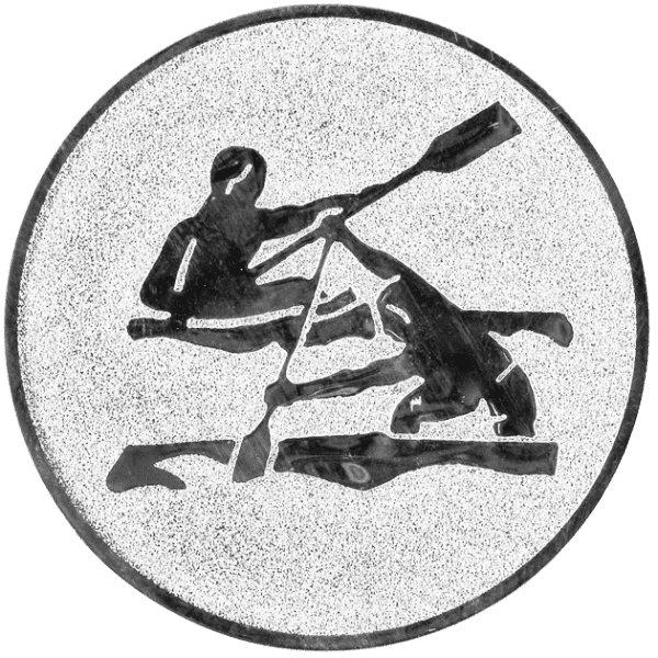 Emblemat Kajakarstwo srebrny | aluminium 25mm