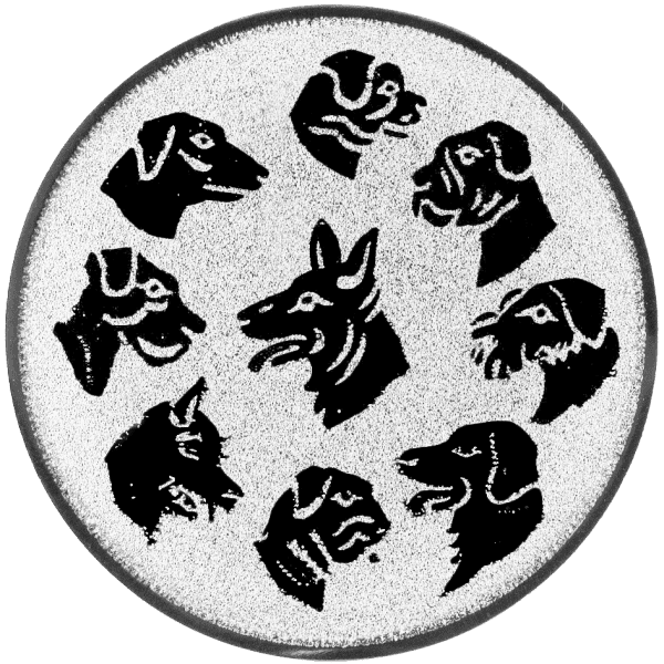 Emblemat Psy srebrny | aluminium 25mm