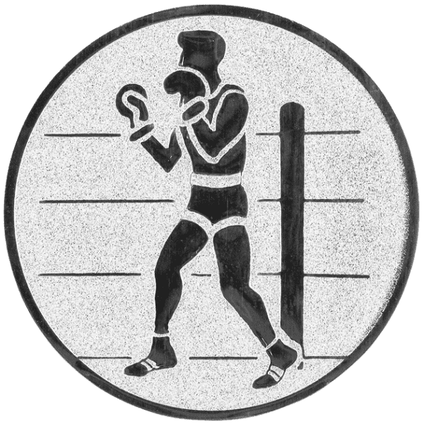 Emblemat Boks srebrny | aluminium 25mm