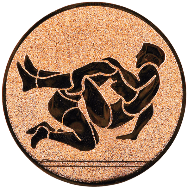 Emblemat Zapasy brązowy | aluminium 25mm