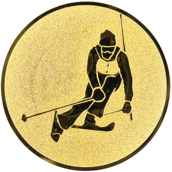 Emblemat Narciarstwo złoty | aluminium 25mm