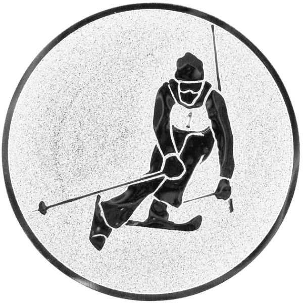Emblemat Narciarstwo srebrny | aluminium 25mm