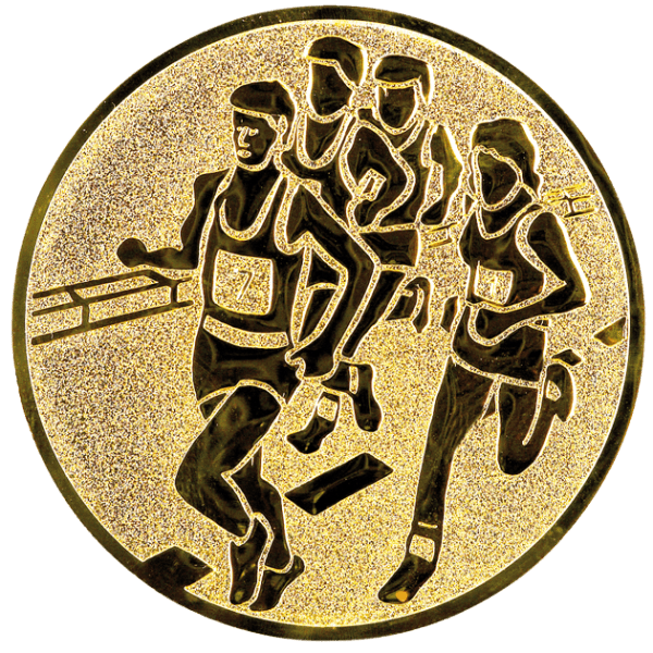 Emblemat Bieganie złoty | aluminium 50mm
