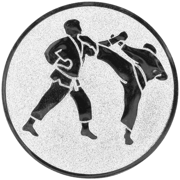 Emblemat Karate srebrny | aluminium 50mm