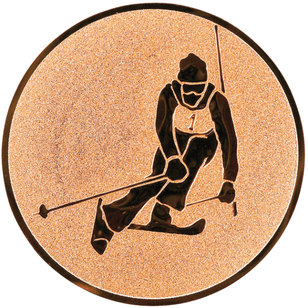 Emblemat Narciarstwo brązowy | aluminium 50mm