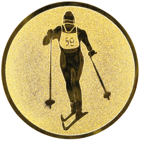 Emblemat Narciarstwo Biegowe złoty | aluminium 50mm