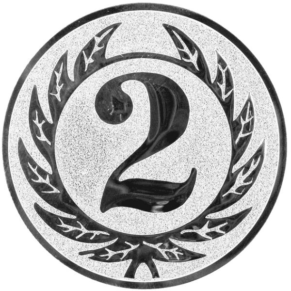 Emblemat Numer 2 srebrny | aluminium 50mm
