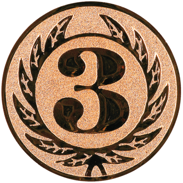 Emblemat Numer 3 brązowy | aluminium 50mm