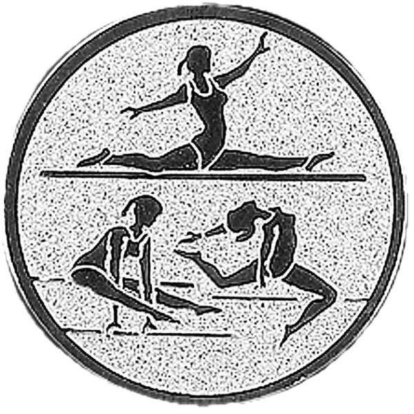 Emblemat Gimnastyka srebrny | aluminium 50mm