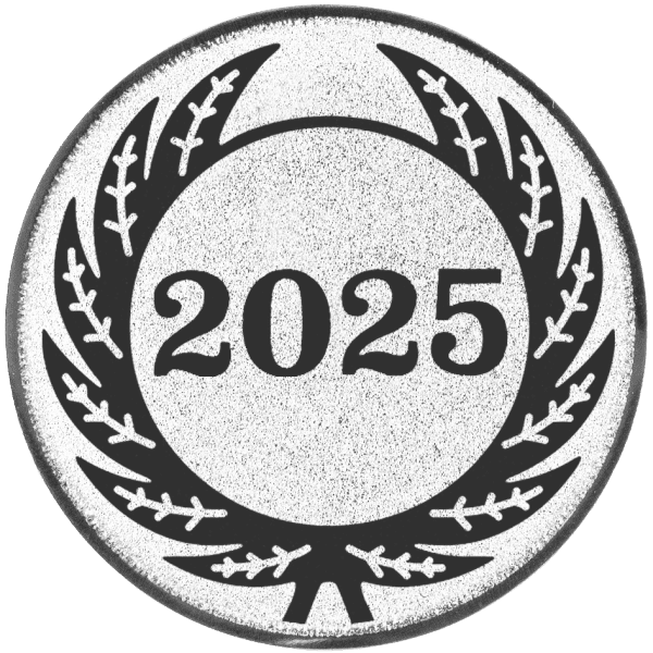 Naklejka Rok 2025 srebrna | folia 25mm
