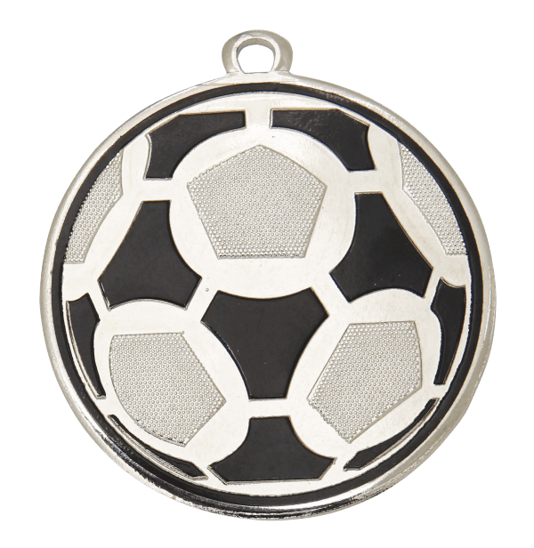 Medal Piłka Nożna srebrny dwutonowy | średnica 50mm