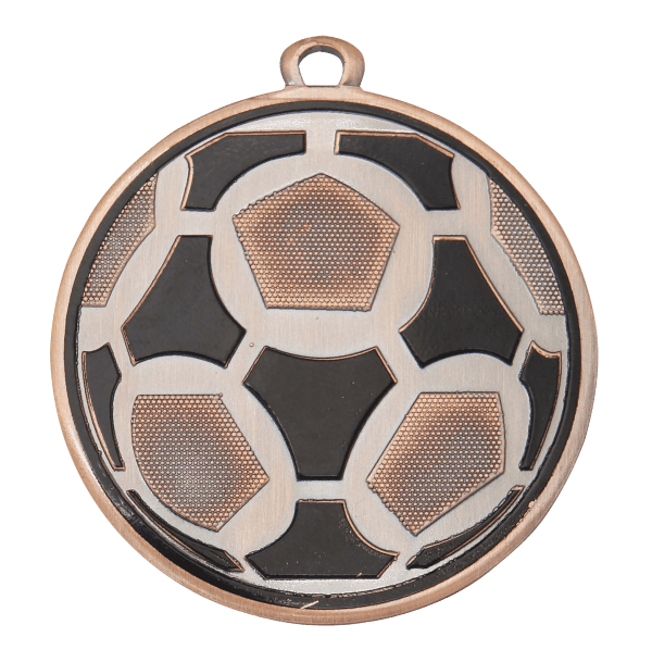 Medal Piłka Nożna brązowy dwutonowy | średnica 50mm