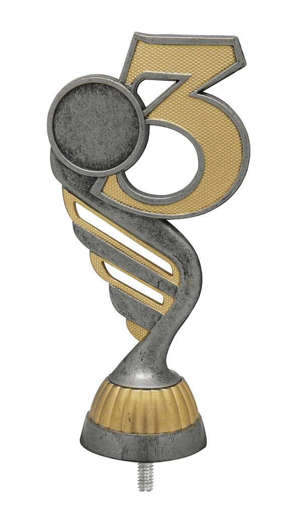 Figurka Numer 3 Antyczne Srebro/Złoto | wysokość 130mm
