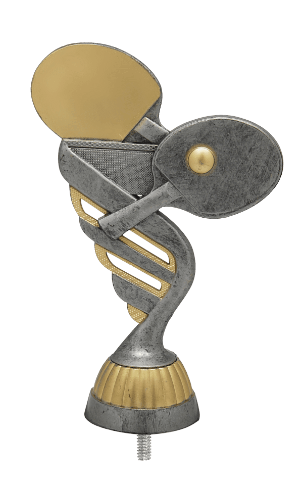Figurka Tenis Stołowy Antyczne Srebro/Złoto | wysokość 130mm