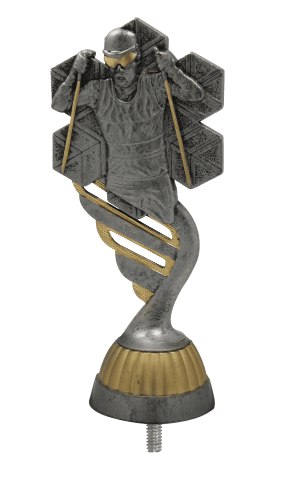 Figurka Narciarstwo Biegowe Antyczne Srebro/Złoto | wysokość 130mm