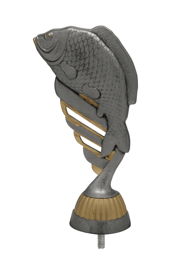 Figurka Wędkarstwo Antyczne Srebro/Złoto | wysokość 130mm