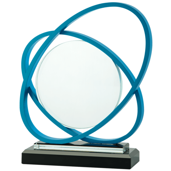 Szklane Trofeum Niebieskie w Pudełku | wysokość 215mm