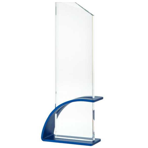 Szklane Trofeum Niebieskie w Pudełku | wysokość 255mm